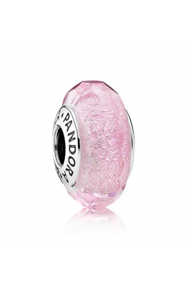 Charms Pandora - Szkło Murano, Różowa Skrząca Fasetka