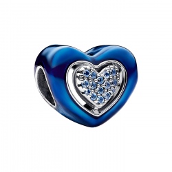 Charms Pandora - Niebieski charms z obracającym się sercem 792750C01